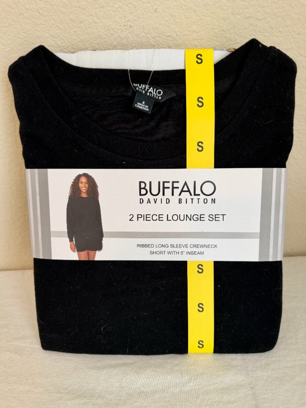 Buffalo David Bitton Women's 2-Piece Lounge Set Ribbed Long Sleeve Top & Short
